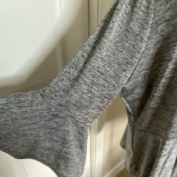 Nygard Grey Black Silver Glitter Holiday Festive Party Top- Sz-3X - Picture 7 of 16